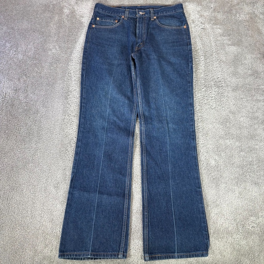 Vintage Levis 517 Jeans 32x32 (Tag 34x32)‎ Bootcut Dark Blue Denim Made In USA